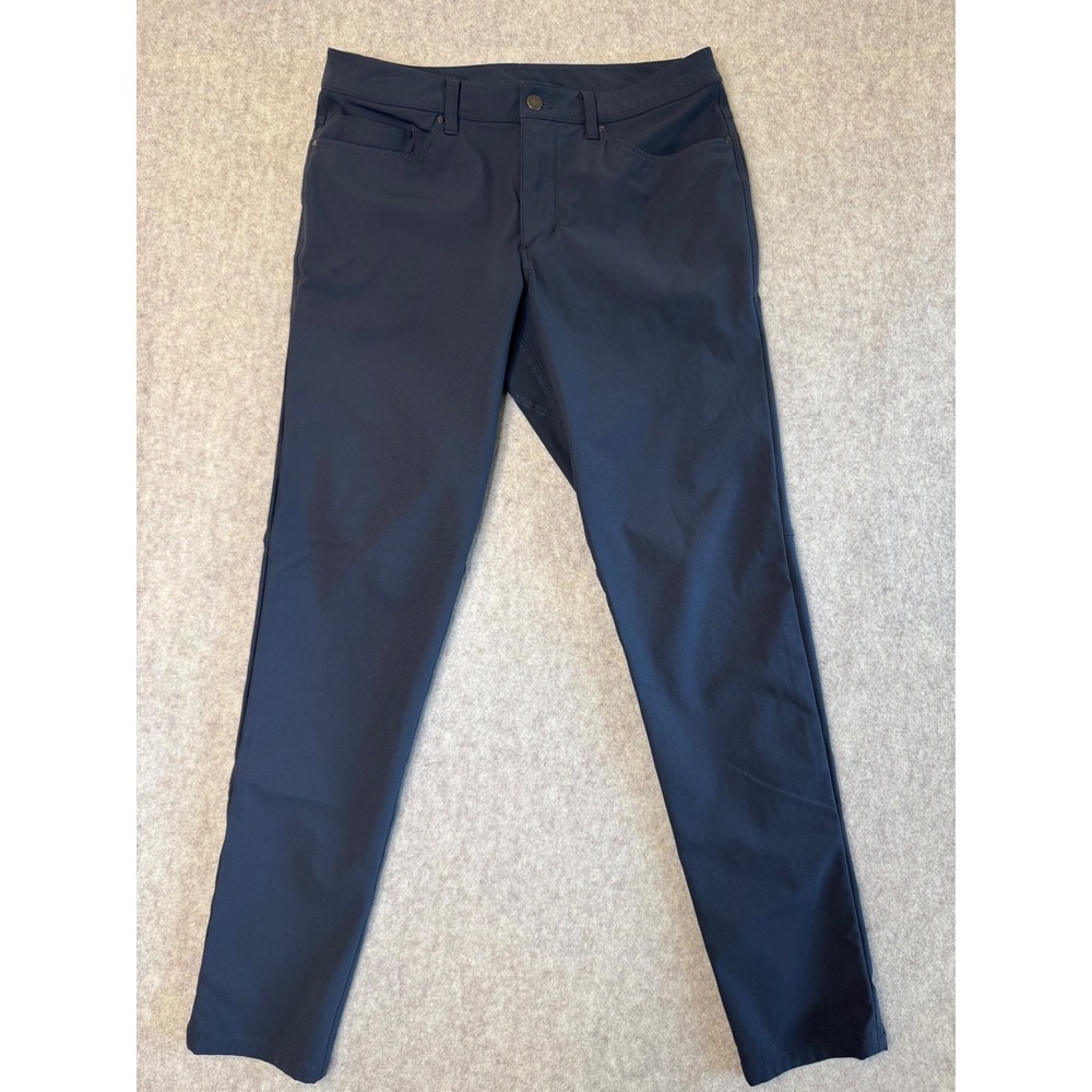 Lululemon ABC 5 Pocket Pant Slim Warpstreme Mens 32x32 Navy Blue LM5552S